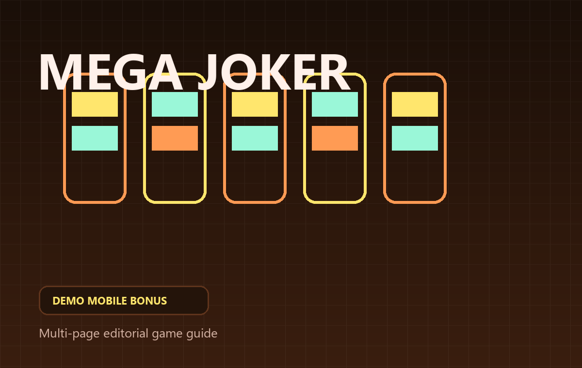 Mega Joker game cover for demo mode, mobile play and bonus access